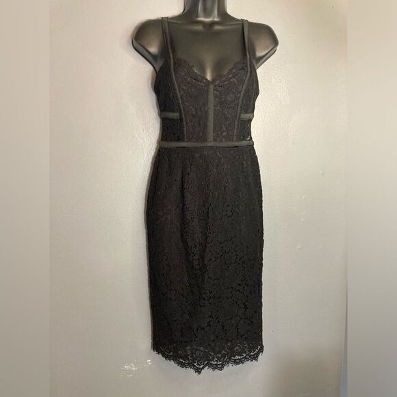 Express black lace piped sleeveless sheath dress - Picture 1 of 9